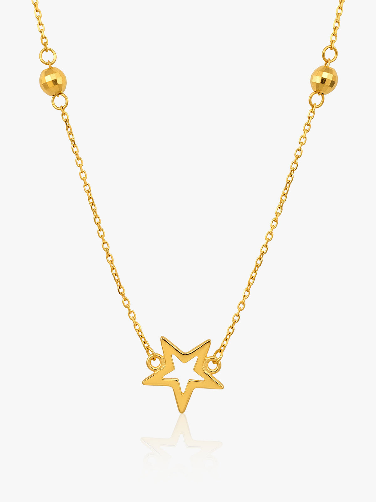 916 Gold Two Ball With Star Chain