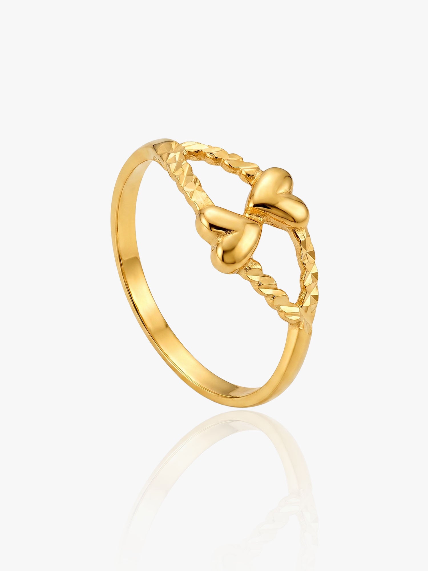 916 Gold Two Heart Ring