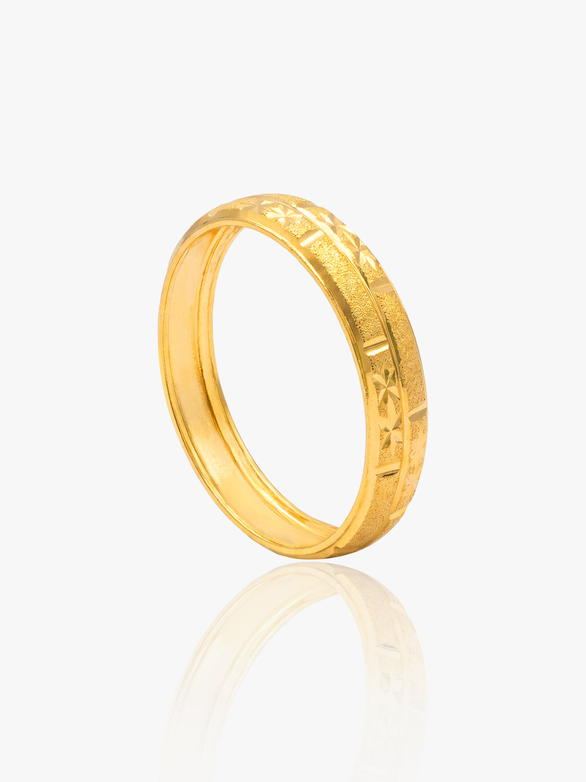 916 Gold Two Star Batik Ring