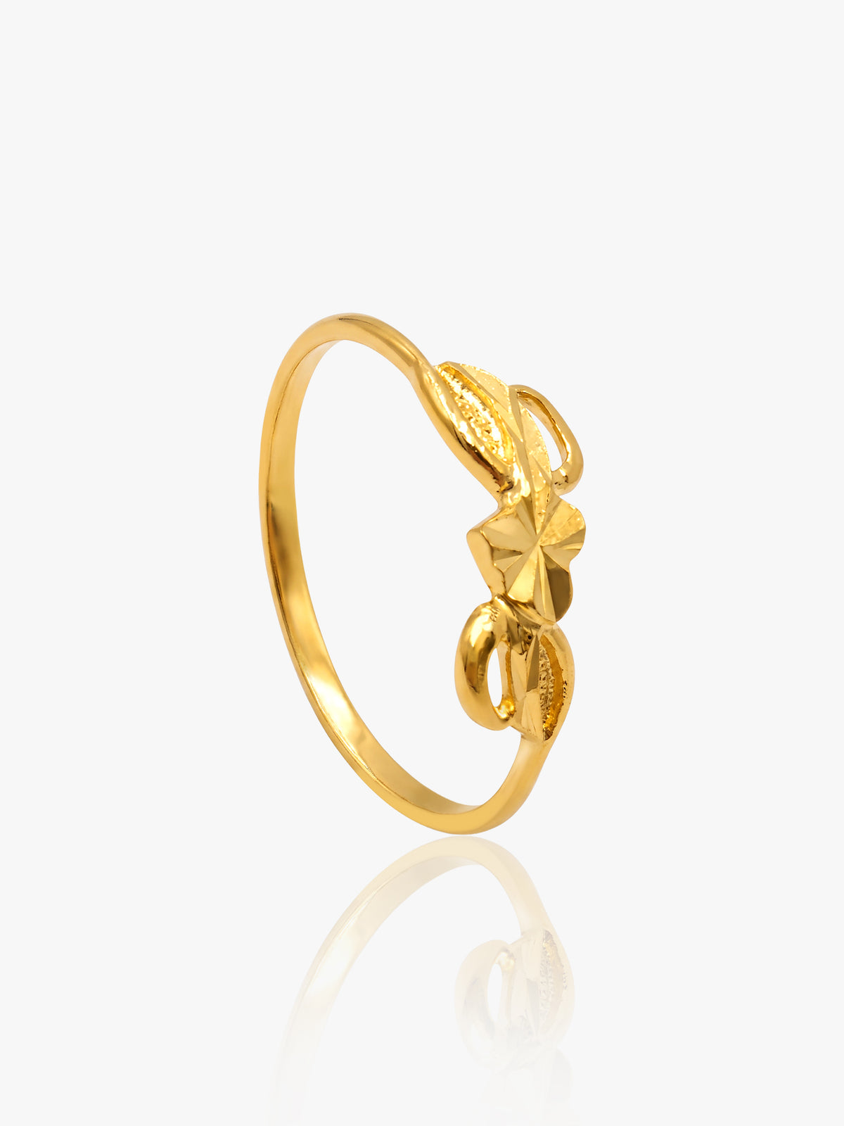 916 Gold Wing Heart Ring