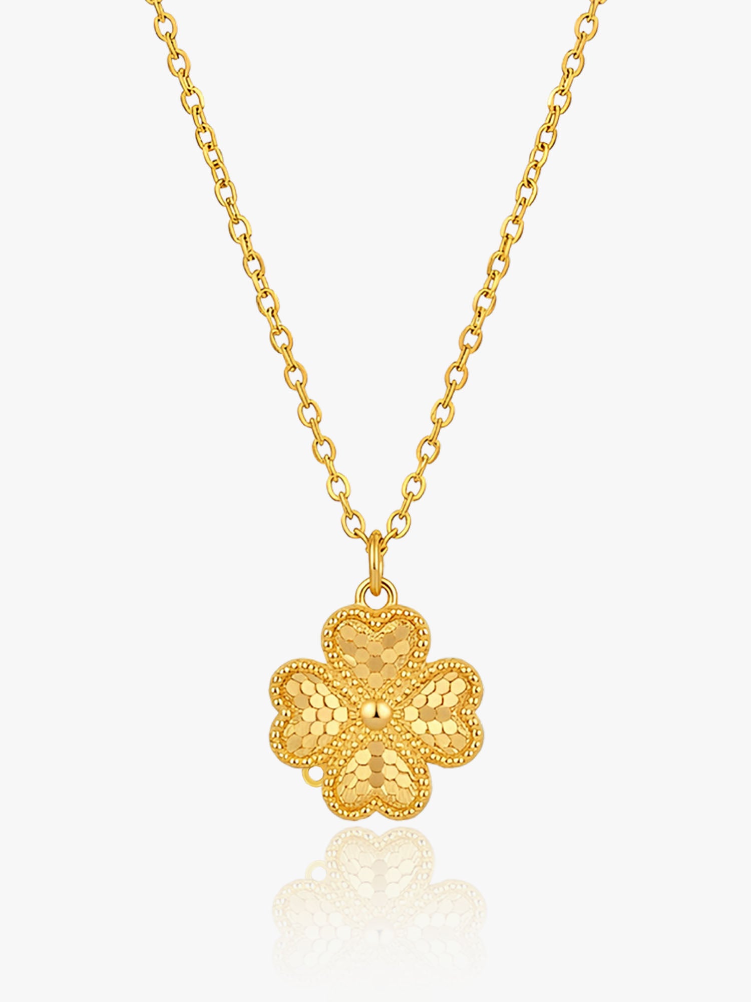 916 Gold Four Leaf Chain Set